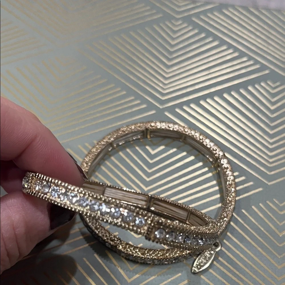 Gold and Silver Rhinestone Bracelet - Picture 3 of 3